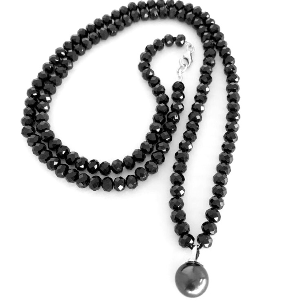 Men’s Black Spinel + Black Tahitian Pearl Necklace
